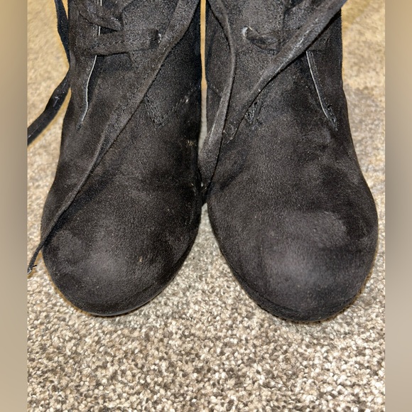 Black Wedge Booties - Picture 5 of 7